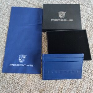 Porsche Genettian Blue Leather Credit Card Holder | Limited Edition Wallet | New
